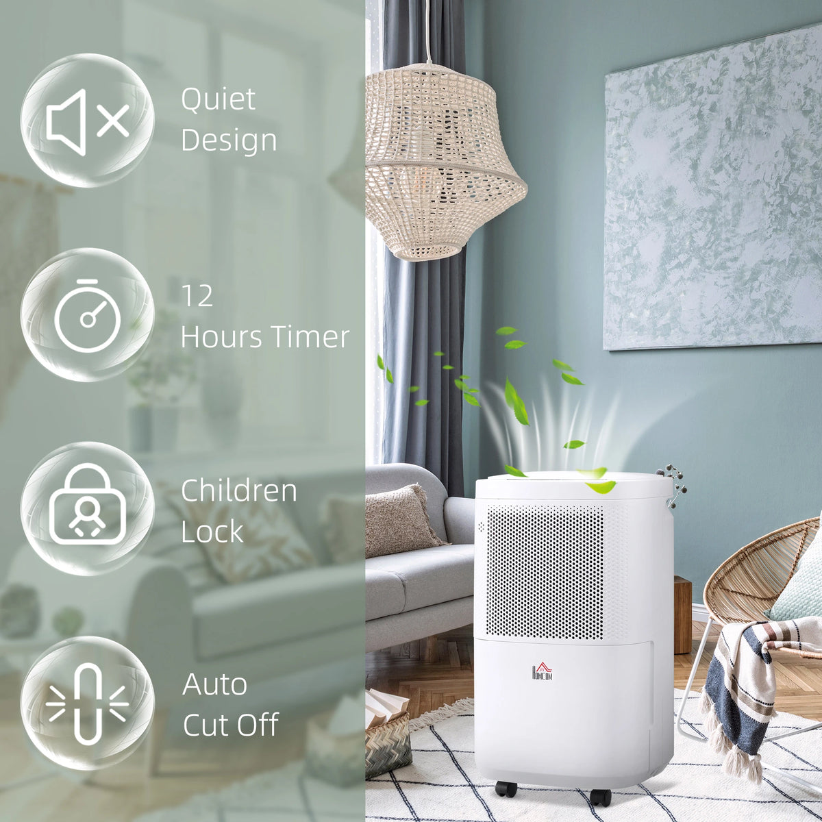 Homcom 2.2L Tank 10L/Day Dehumidifier
