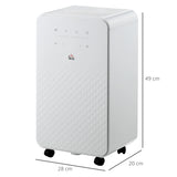 Homcom 12L/Day Portable Dehumidifier with Air Purifier