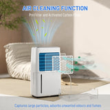 HOMCOM 16L/Day Dehumidifier with Activated Carbon Air Filter