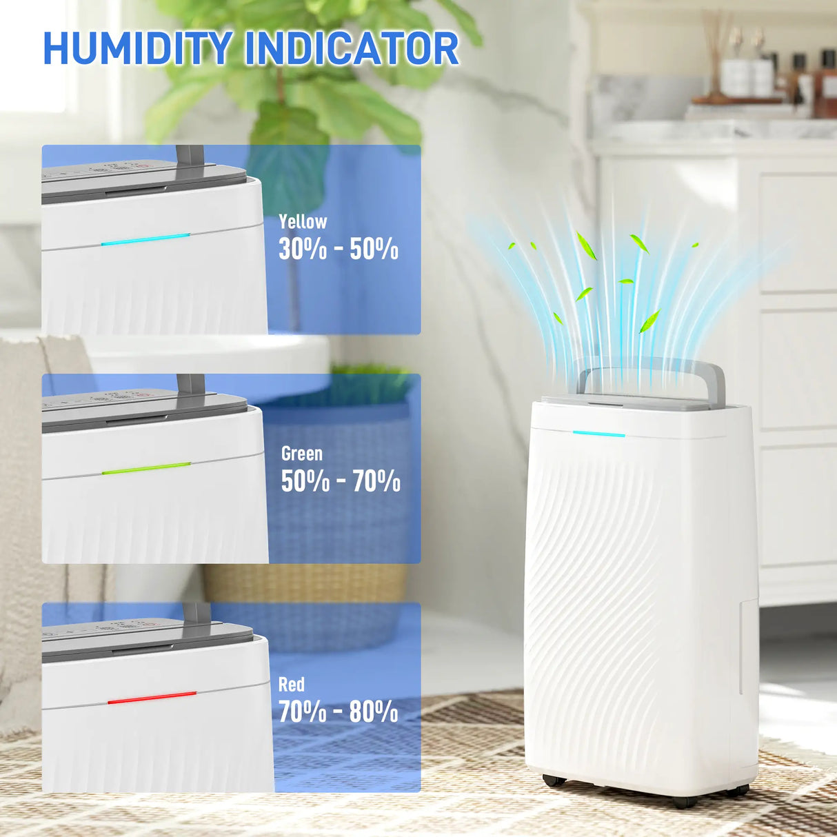 HOMCOM 16L/Day Dehumidifier with Activated Carbon Air Filter