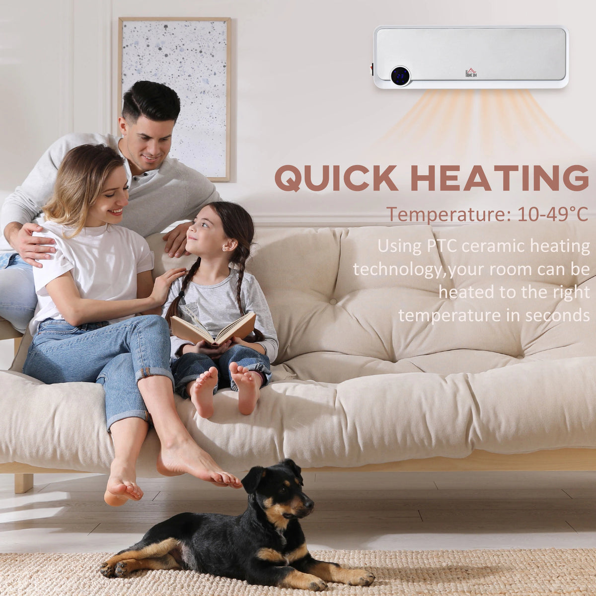 Homcom 2kW Wall Mounted Heater