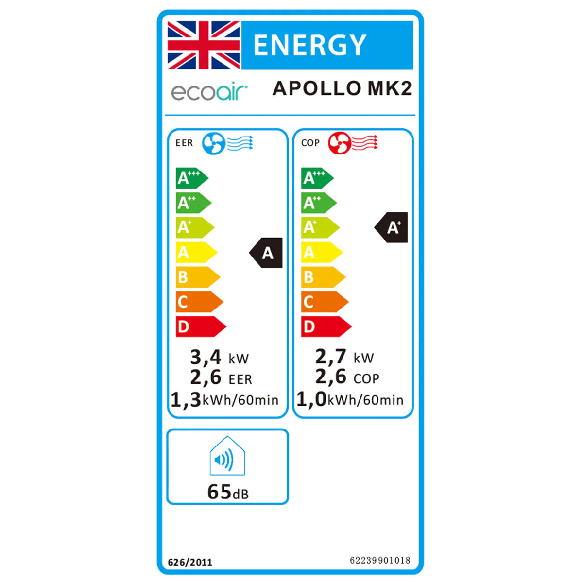 EcoAir Apollo MK2 12000 BTU Heat Pump Portable Air Conditioner