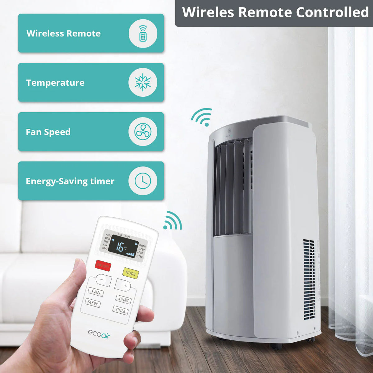 EcoAir Apollo MK2 12000 BTU Heat Pump Portable Air Conditioner
