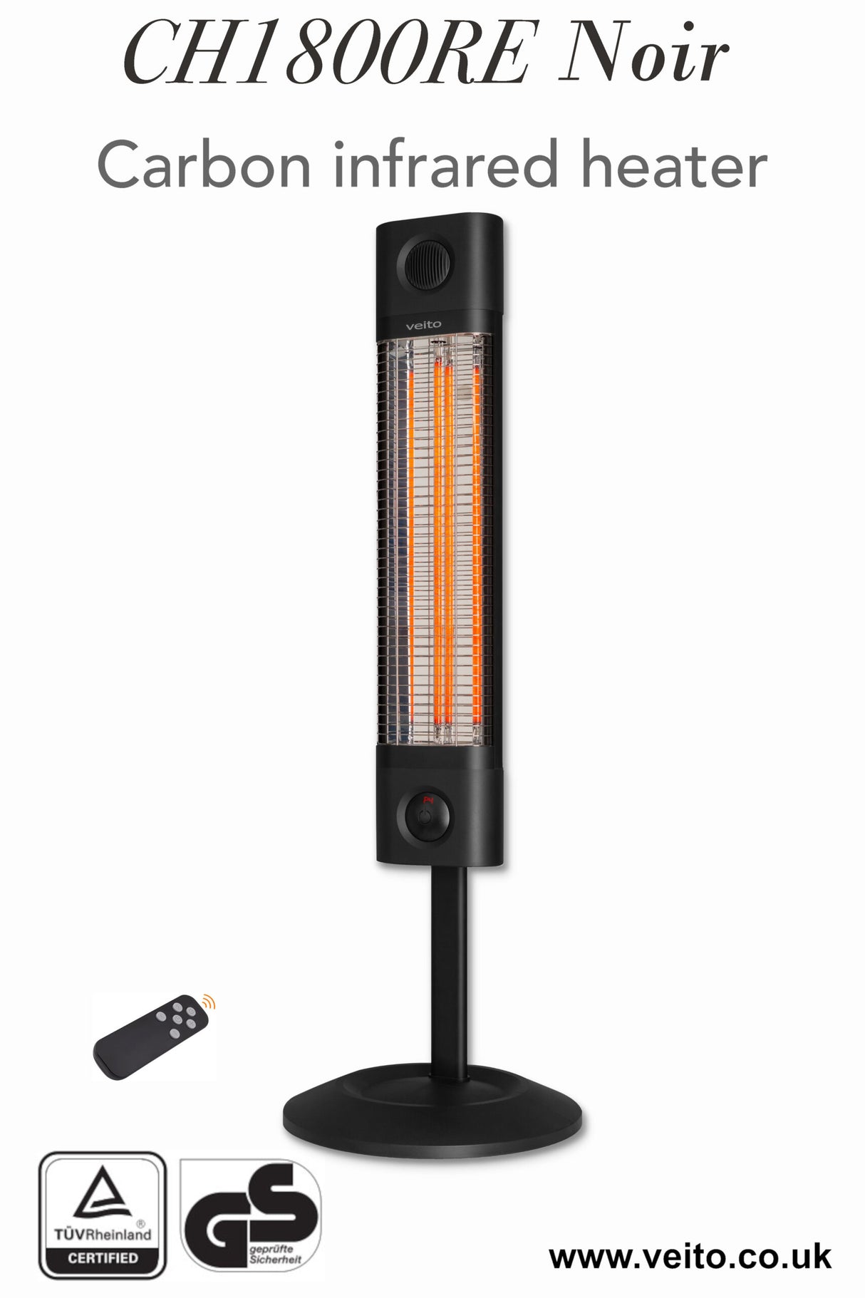 Veito CH1800RE 1.8kW Free Standing Carbon Infrared Heater