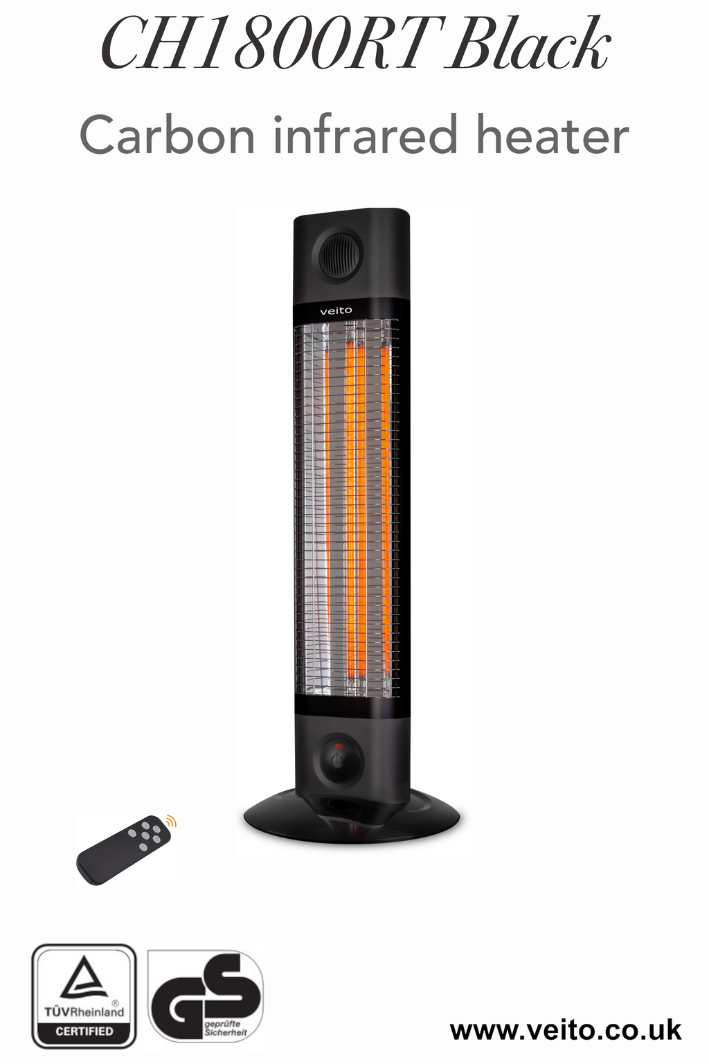 Veito CH1800RT 1.8kW Free Standing Carbon Infrared Heater