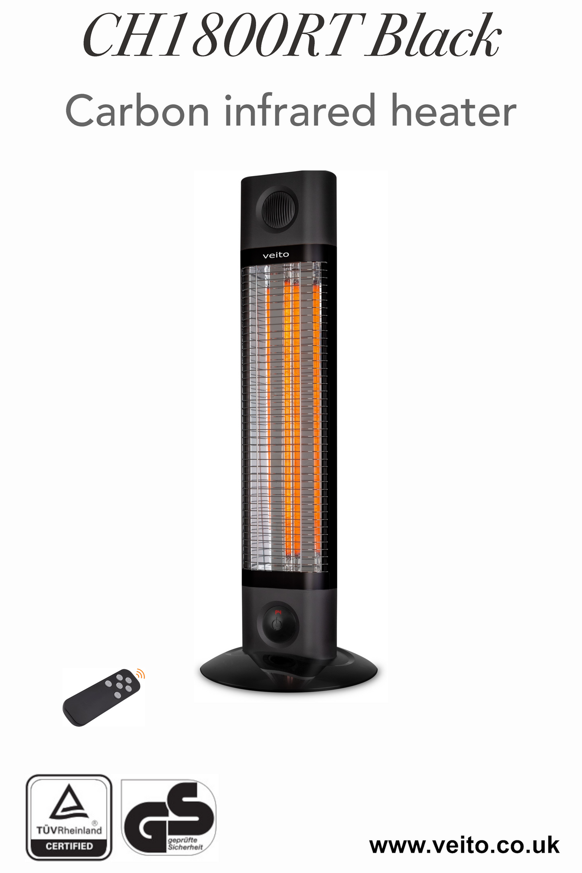 Veito CH1800RT 1.8kW Free Standing Carbon Infrared Heater