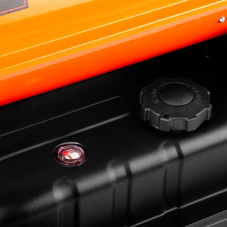Clima DFA2330 zoomed in image of the tank and gas connection 