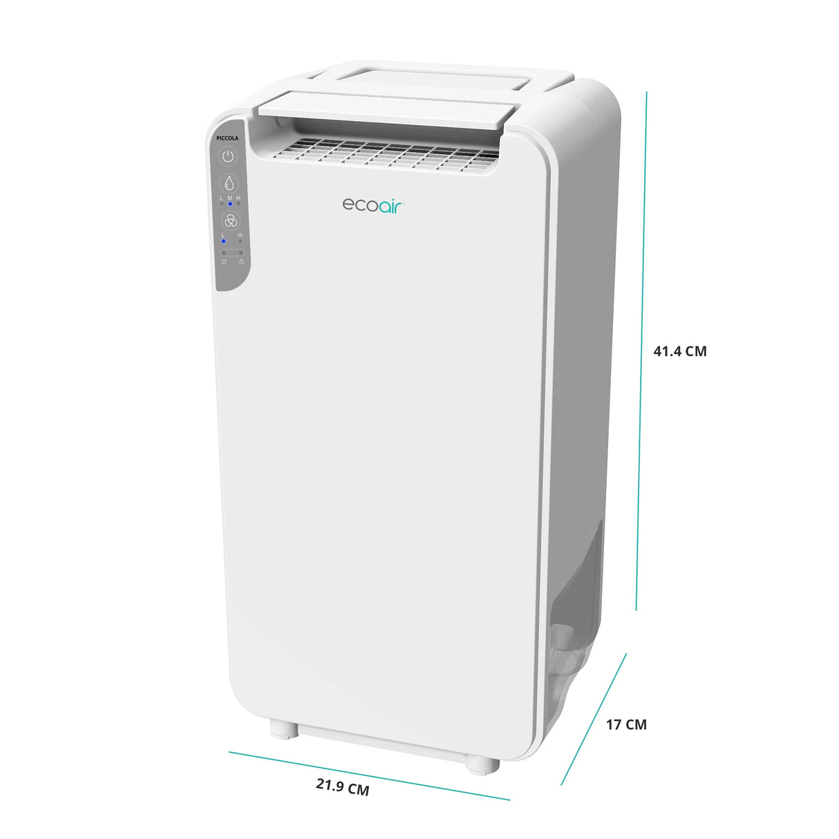 Piccola Desiccant Dehumidifier 5L/Day Wall Mount / Free Standing IP24 Antibacterial Filter Home Garage Basement Bathroom Boat