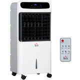 HOMCOM Mobile Air Cooler 12L Tank Evaporative Ice Cooling Fan Water Conditioner Humidifier Unit with 3 Modes