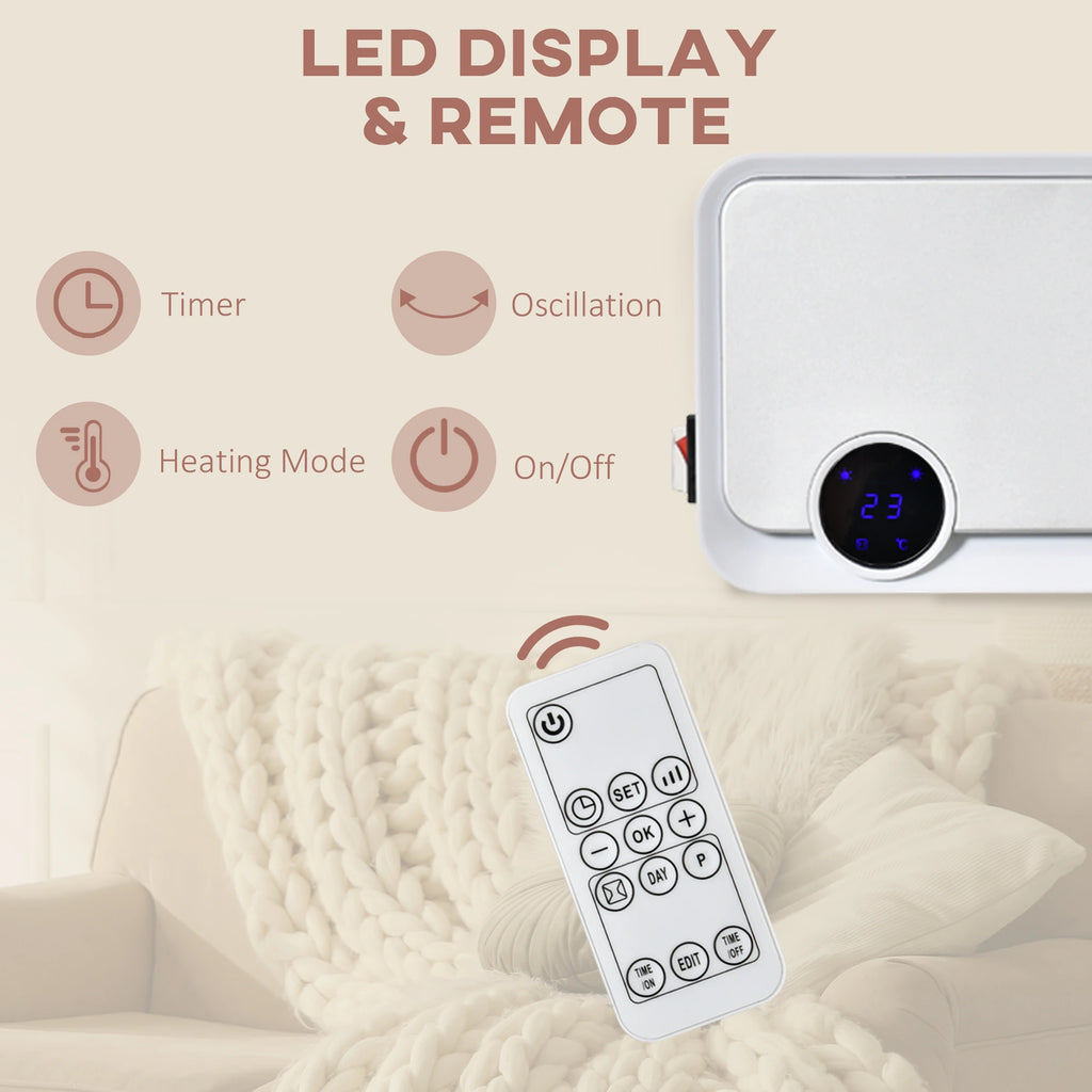 Homcom 2kW Wall Mounted Heater