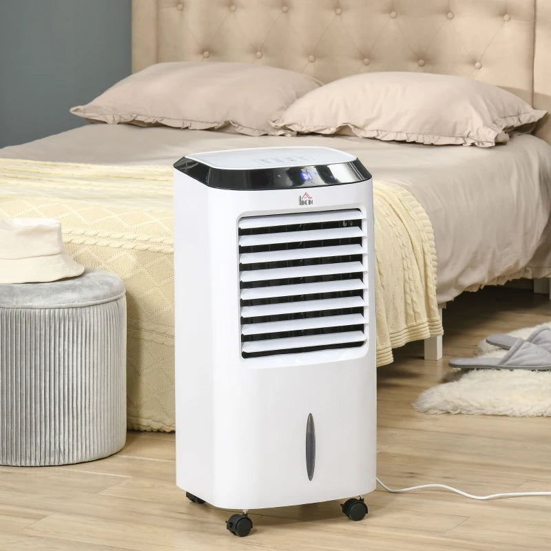 HOMCOM Portable Air Cooler, Evaporative Anion Ice Cooling Fan Water Conditioner Humidifier Unit with 10L Water Tank