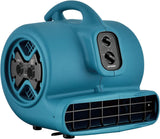 XPOWER P-600A 1/3 HP Large Industrial Floor Fan, Air Mover with Build-in Power Outlets