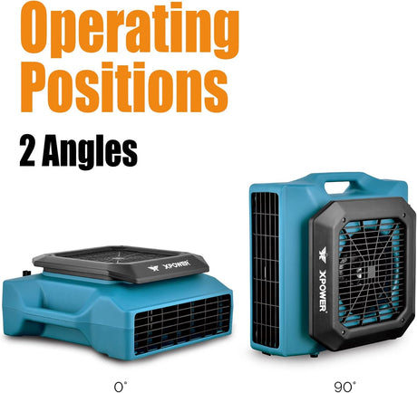 XPower PL-700A Low Profile Air Mover Operating Positions