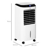 HOMCOM Portable Air Cooler, Evaporative Anion Ice Cooling Fan Water Conditioner Humidifier Unit with 10L Water Tank