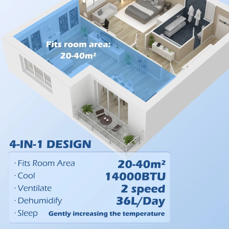 HOMCOM 14,000 BTU Mobile Air Conditioner