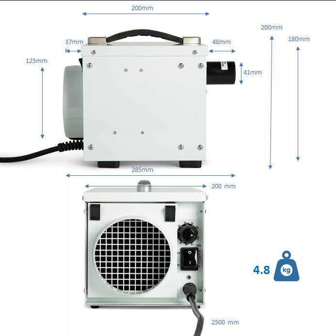 Ecor Pro DH800 DryFan 8 Litre Desiccant Dehumidifier + Free 1m Duct