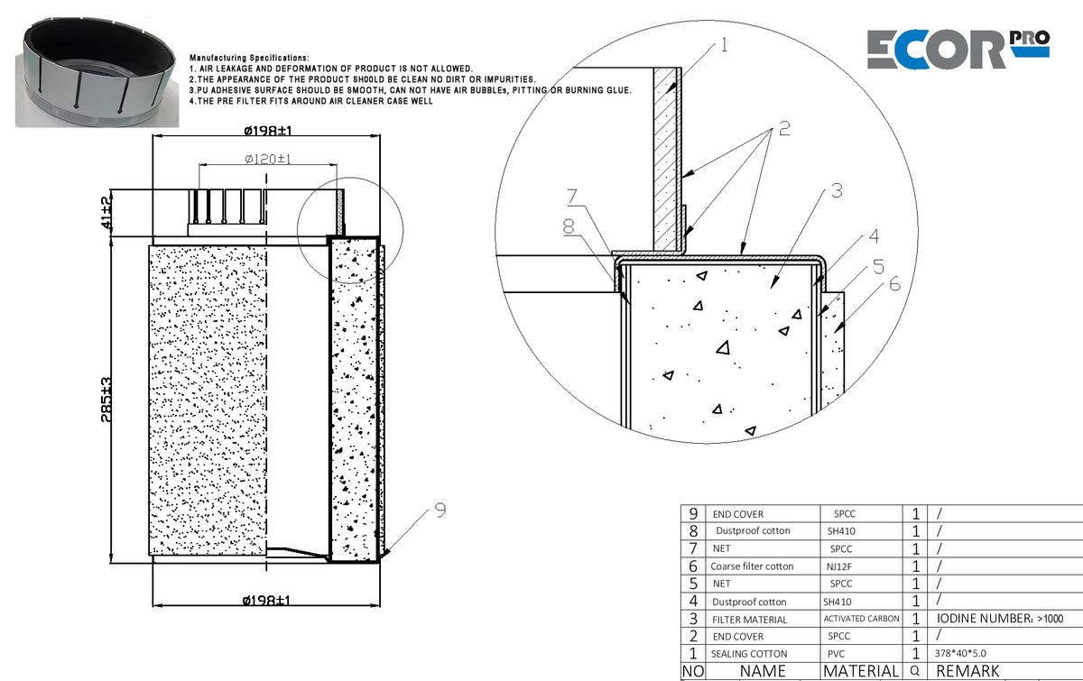 Ecor Pro EPCARFIL30 Carbon Filter Drum