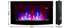 TruFlame 89cm Curved Glass Wall Mounted Electric Fireplace
