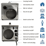 Ecor Pro DH1211 INOX DryBoat 12L Desiccant Dehumidifier (110v)