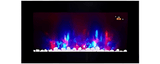 TruFlame 91cm Wide Wall Mounted Flat Black Glass Electric Fire