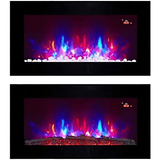 TruFlame 91cm Wide Wall Mounted Flat Black Glass Electric Fire