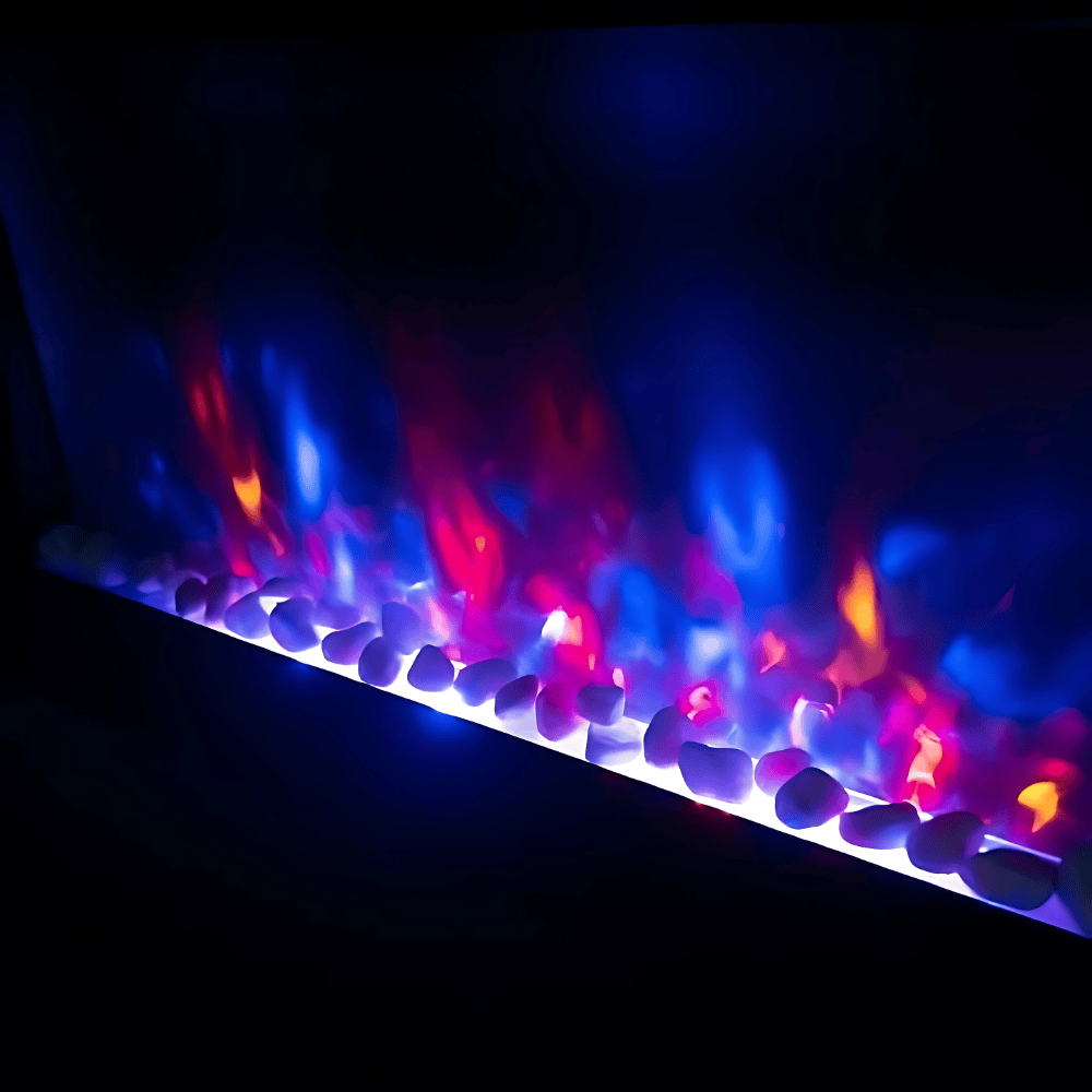 TruFlame 91cm Flat Black Glass Wall Mounted Electric Fireplace