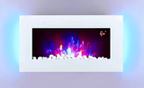 TruFlame 73cm Wide Wall Mounted Flat White Glass Electric Fire with Glow Sides
