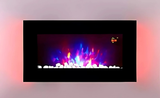 TruFlame 73cm Wide Wall Mounted Flat Black Glass Electric Fire with Glow Sides
