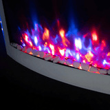 TruFlame 73cm Wide Wall Mounted Arched White Glass Electric Fire with Glow sides