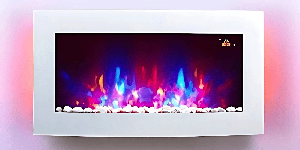 TruFlame 89cm Wide Wall Mounted Curved White Glass