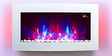TruFlame 89cm Wide Wall Mounted Curved White Glass