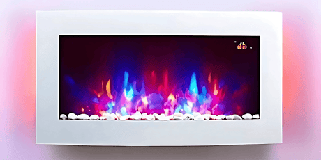 TruFlame 89cm Wide Wall Mounted Curved White Glass