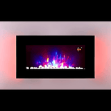 TruFlame 73cm Wide Wall Mounted Flat Black Glass Electric Fire with Glow Sides