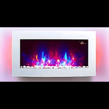 TruFlame 89cm Wide Wall Mounted Curved White Glass