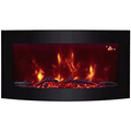 TruFlame 89cm Curved Glass Wall Mounted Electric Fireplace