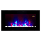 TruFlame 91cm Flat Black Glass Wall Mounted Electric Fireplace