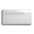White air conditioning unit on a white background