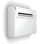 White wall-mounted air conditioner on a white background