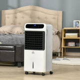 HOMCOM Mobile Air Cooler 12L Tank Evaporative Ice Cooling Fan Water Conditioner Humidifier Unit with 3 Modes