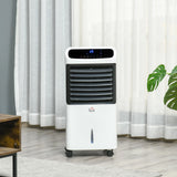 HOMCOM Mobile Air Cooler 12L Tank Evaporative Ice Cooling Fan Water Conditioner Humidifier Unit with 3 Modes