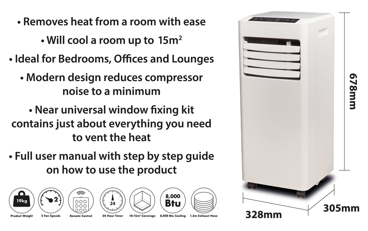 Prem-I-Air EH1922 8,000btu Portable Local Air Conditioner with Dust Cover