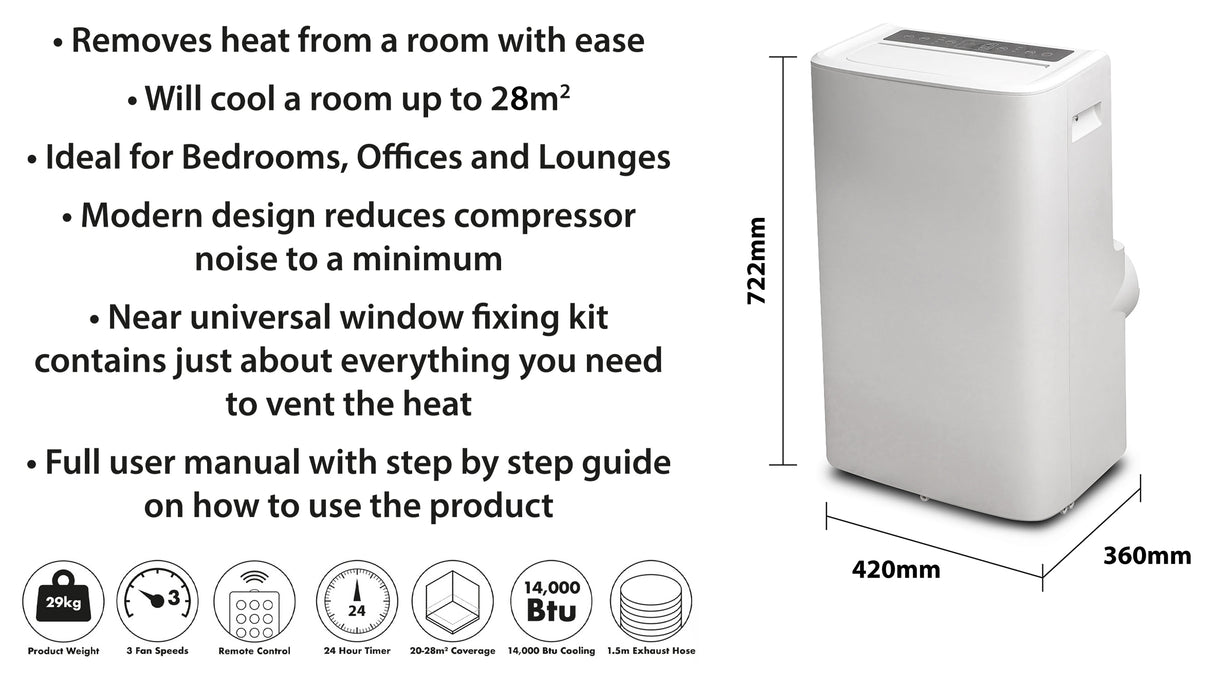 Prem-I-Air EH1926 14,000btu Portable Local Air Conditioner with Dust Cover