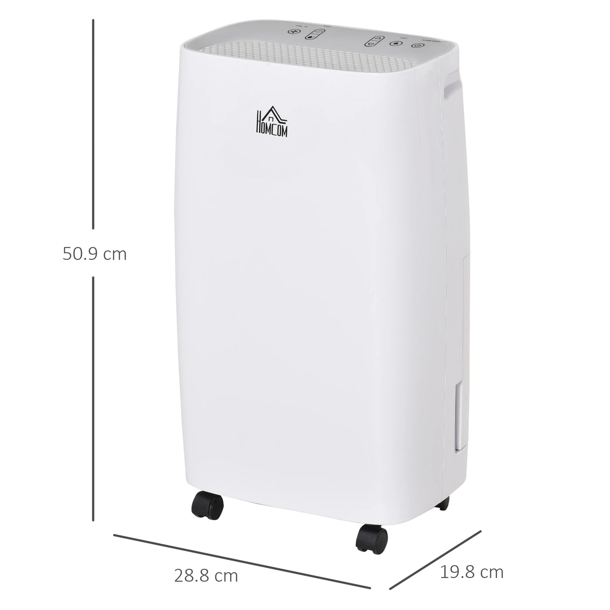 Homcom 12L/Day Dehumidifier with Continuous Drainage