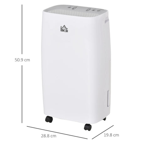 Homcom 12L/Day Dehumidifier with Continuous Drainage