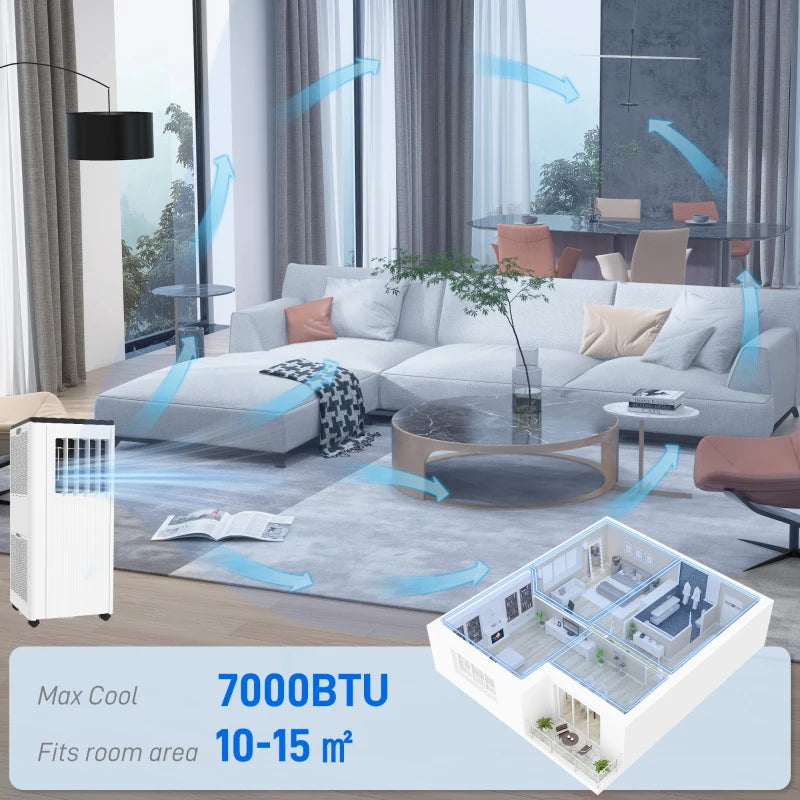 HOMCOM 7000 BTU App-Controlled Mobile Air Conditioner