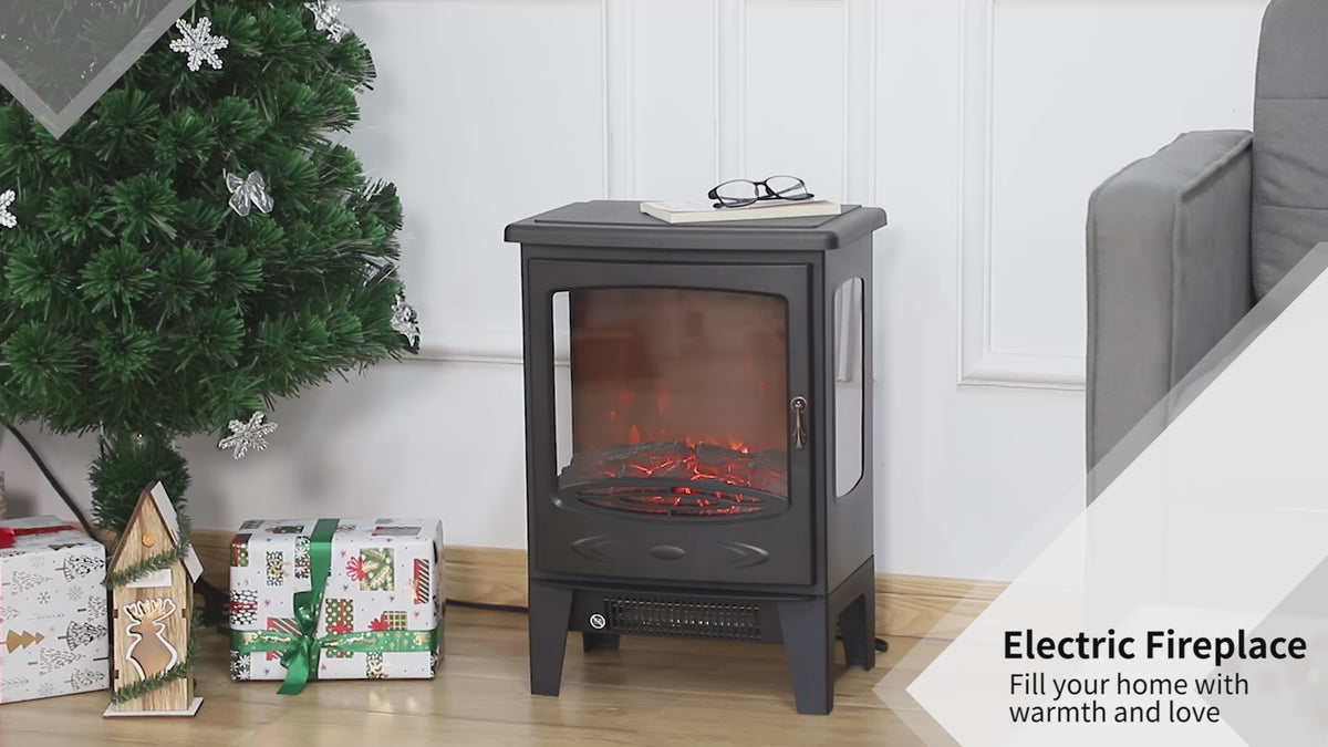 Homcom 1.8kW Tempered Glass Electric Fireplace