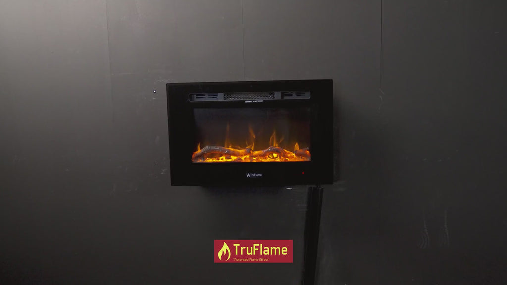 TruFlame Black 1.5kW Wall Mounted Electric Fireplace