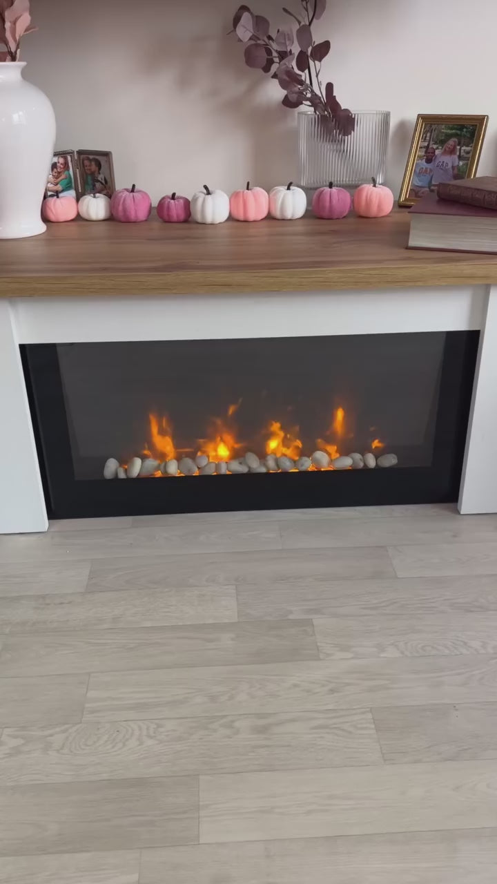 Homcom Dual-Power Electric Fireplace with LED Lights