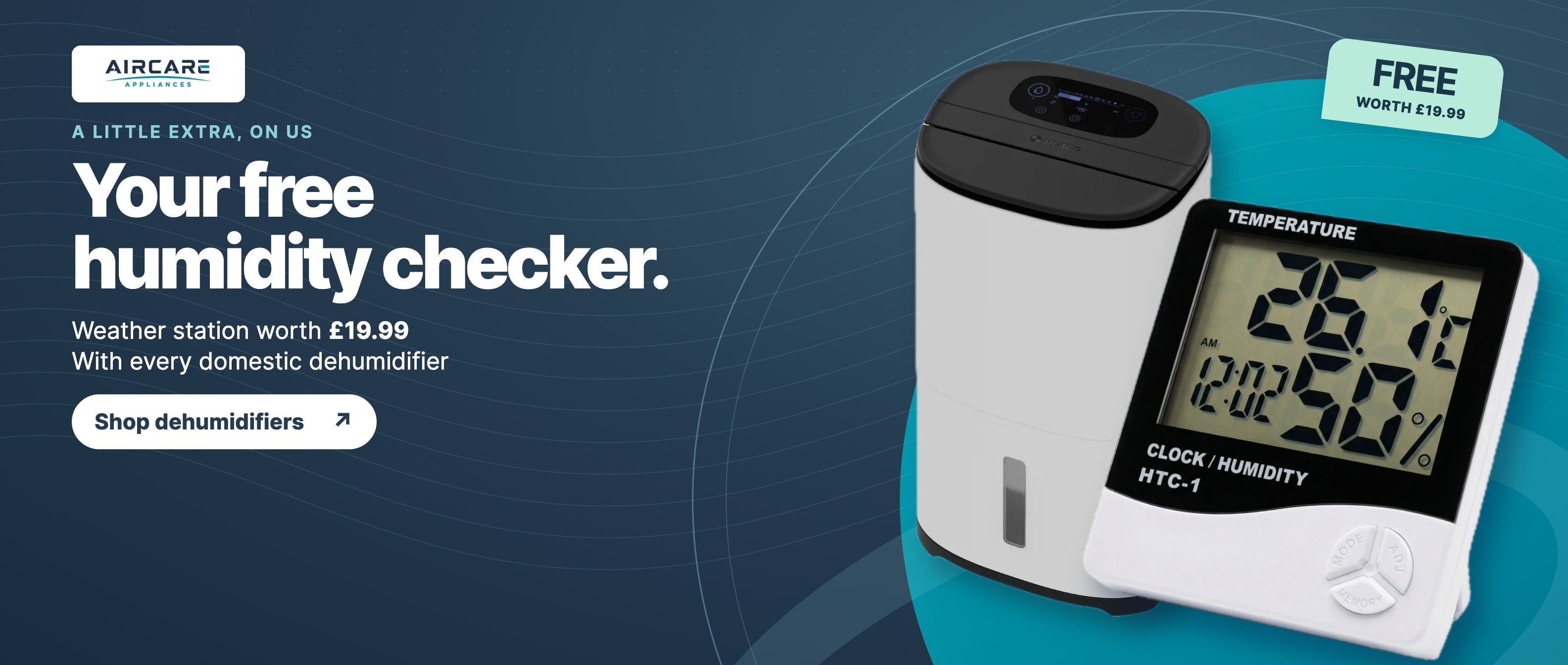 Your free humidity checker. Free weather station worth £19.99 with every domestic dehumidifier. Shop dehumidifiers.